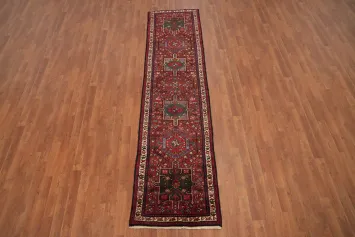 Tribal Geometric Gharajeh Persian Runner Rug 2x10