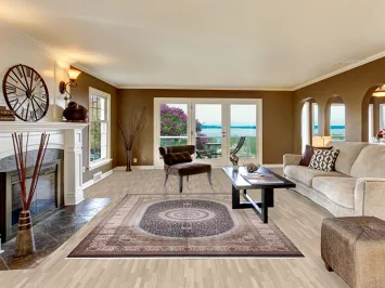 Blue Floral Qum Traditional Area Rug 7x10