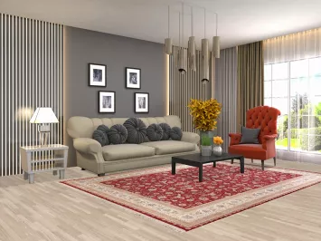 All-Over Floral Tabriz Traditional Area Rug 6x9