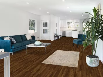 Distressed Wool Floral Kashan Persian Rug 3x6