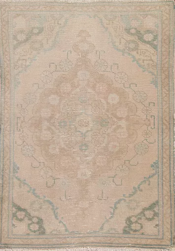 Distressed Wool Tabriz Persian Rug 3x5