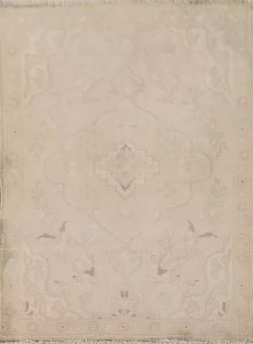 Muted Distressed Tabriz Persian Rug 3x5