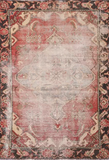 Distressed Wool Tabriz Persian Rug 3x5