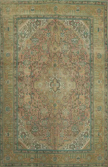 Distressed Tabriz Persian Area Rug 7x10