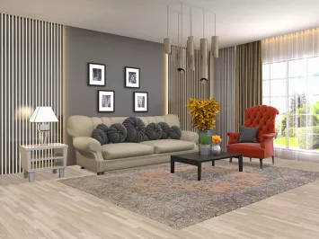 Vintage Distressed Tabriz Persian Area Rug 6x9