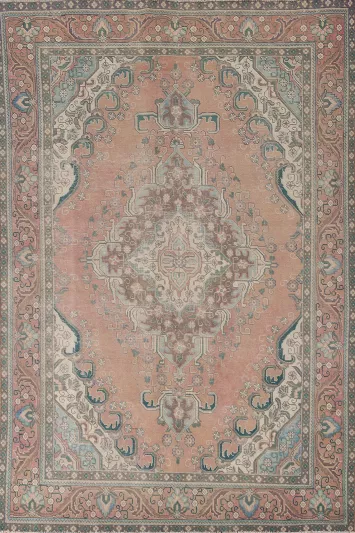 Distressed Tabriz Persian Area Rug 6x9
