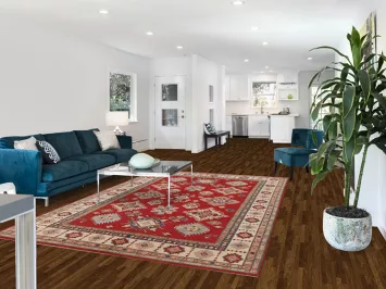 Red Geometric Kazak Living Room Rug 7x10