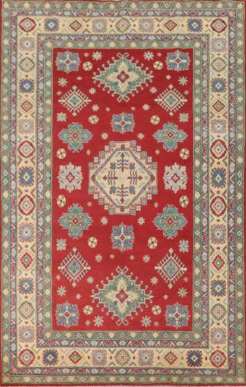 Geometric Kazak Oriental Area Rug 7x10