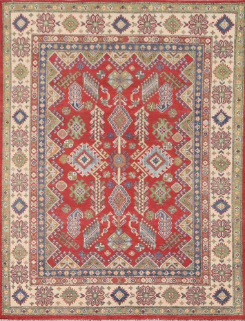 Geometric Kazak Oriental Rug 5x6