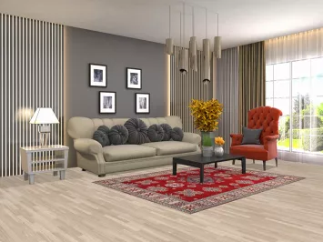 Red Geometric Kazak Oriental Rug 5x7