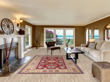 Red Geometric Kazak Living Room Area Rug 6x10