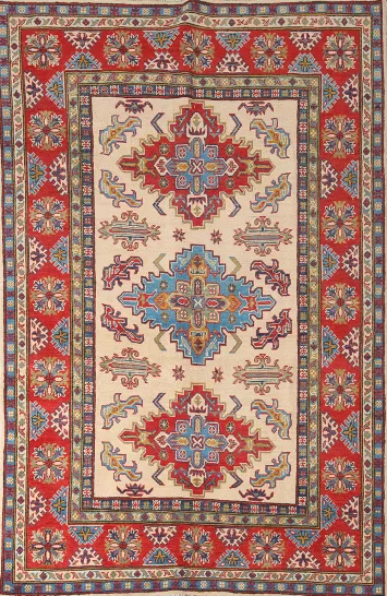 Handmade Wool Kazak Oriental Rug 5x7