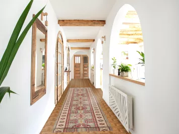 Geometric Kazak Oriental Runner Rug 3x14