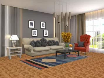 Blue Geometric Kilim Qashqai Persian Rug 4x8