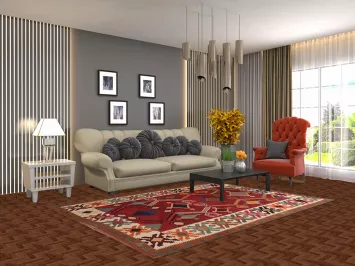 Vegetable Dye Kilim Qashqai Persian Area Rug 5x8