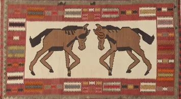 Vegetable Dye Kilim Qashqai Persian Rug 4x7