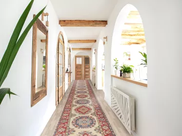 Geometric Kazak Oriental Runner Rug 3x25