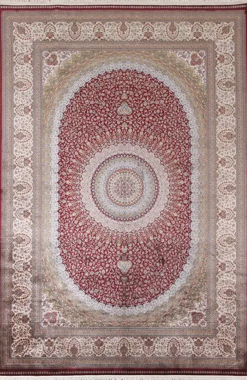 Burgundy Red Tabriz Traditional Area Rug 6x10