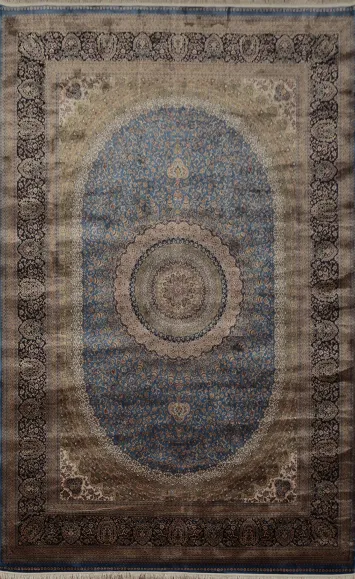 Traditional Blue Tabriz Oriental Area Rug 7x10