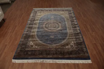 Traditional Blue Tabriz Oriental Area Rug 7x10