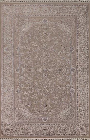 Brown Floral Tabriz Traditional Area Rug 7x10