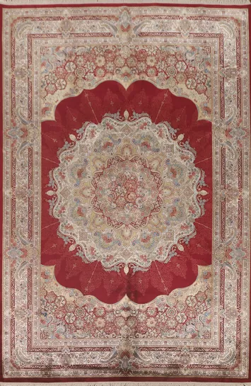 Burgundy Tabriz Traditional Area Rug 7x10