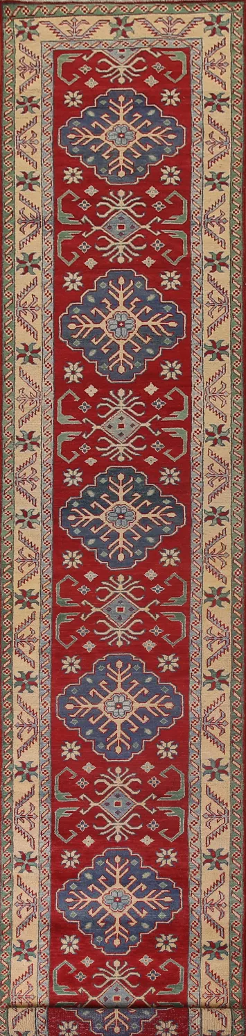 Handmade Kazak Oriental Runner Rug 2x16