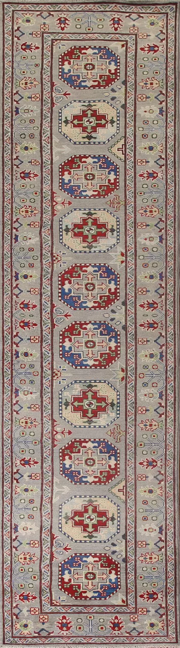 Handmade Kazak Oriental Runner Rug 3x13