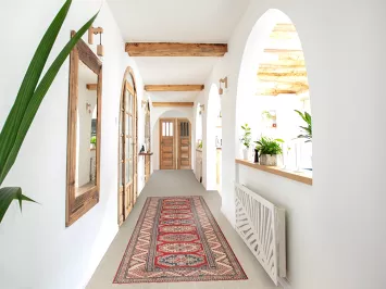 Geometric Kazak Oriental Runner Rug 3x11