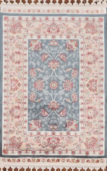 Traditional Blue Kashan Oriental Accent Rug 2x3
