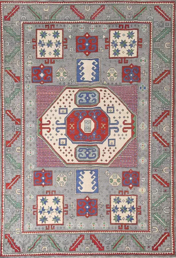 Geometric Kazak Living Room Area Rug 6x9