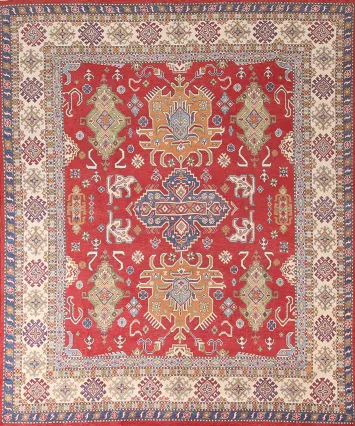 Geometric Kazak Oriental Area Rug 8x10
