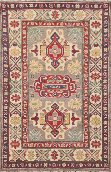 Geometric Kazak Handmade Rug 3x4
