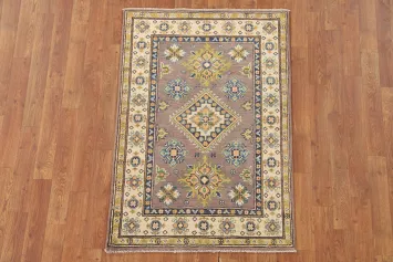 Handmade Brown Kazak Oriental Rug 3x4
