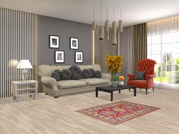 Geometric Kazak Wool Handmade Rug 3x4