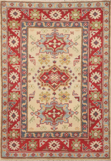 Geometric Kazak Oriental Rug 3x4