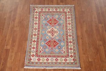 Handmade Light Blue Kazak Oriental Rug 3x4