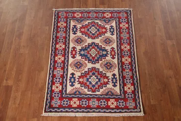 Geometric Kazak Handmade Rug 3x4