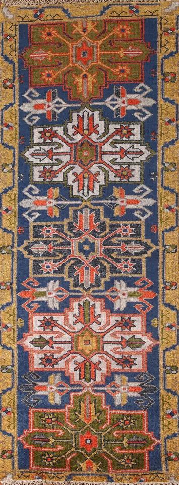 Blue Heriz Serapi Oriental Runner Rug 3x8