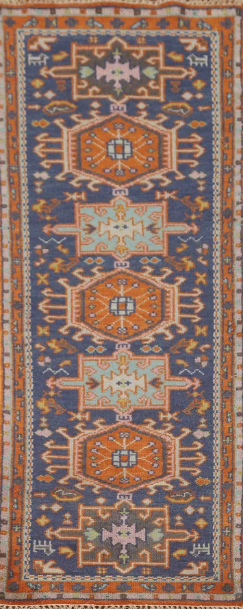 Blue Heriz Serapi Oriental Runner Rug 3x8