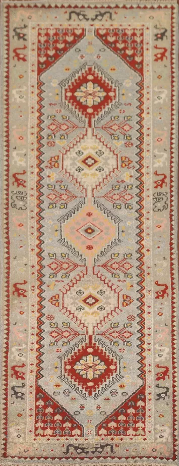 Geometric Heriz Serapi Oriental Runner Rug 3x8