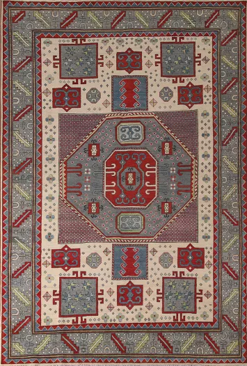 Geometric Kazak Oriental Area Rug 7x10
