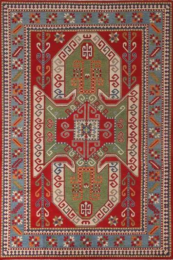 Geometric Kazak Oriental Area Rug 7x10