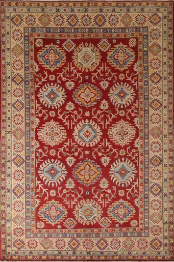 Handmade Red Kazak Oriental Area Rug 6x9