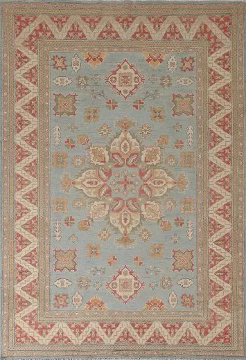 Light Blue Kazak Oriental Area Rug 6x9