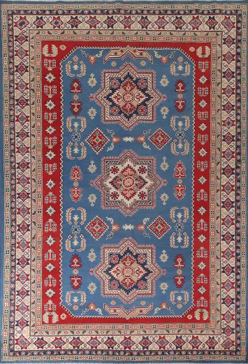 Handmade Blue Kazak Oriental Area Rug 8x12