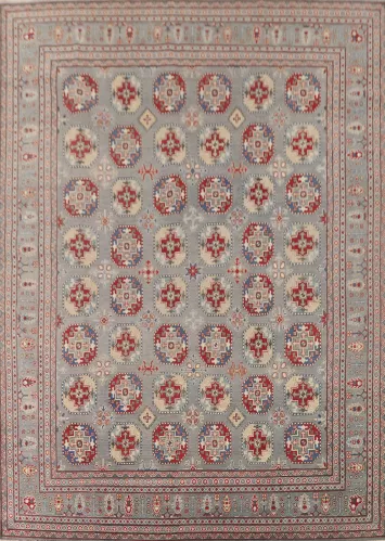 All-Over Geometric Kazak Oriental Area Rug 10x13