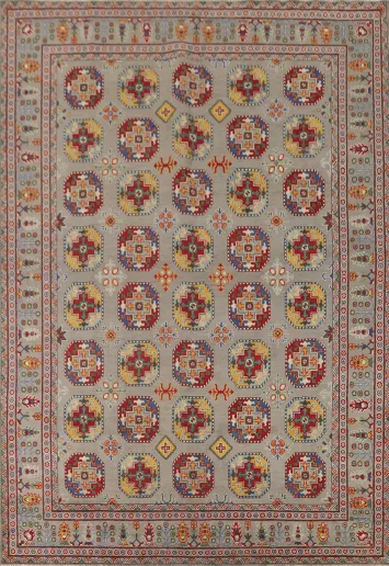 All-Over Gray Kazak Oriental Area Rug 8x11