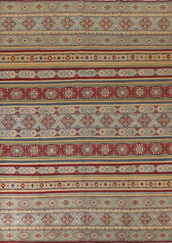 Striped Kazak Geometric Area Rug 10x13