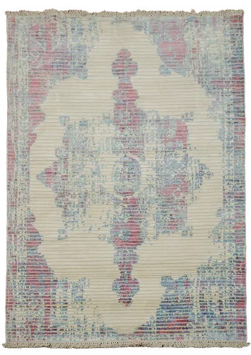 Striped Abstract Oriental Rug 4x6
